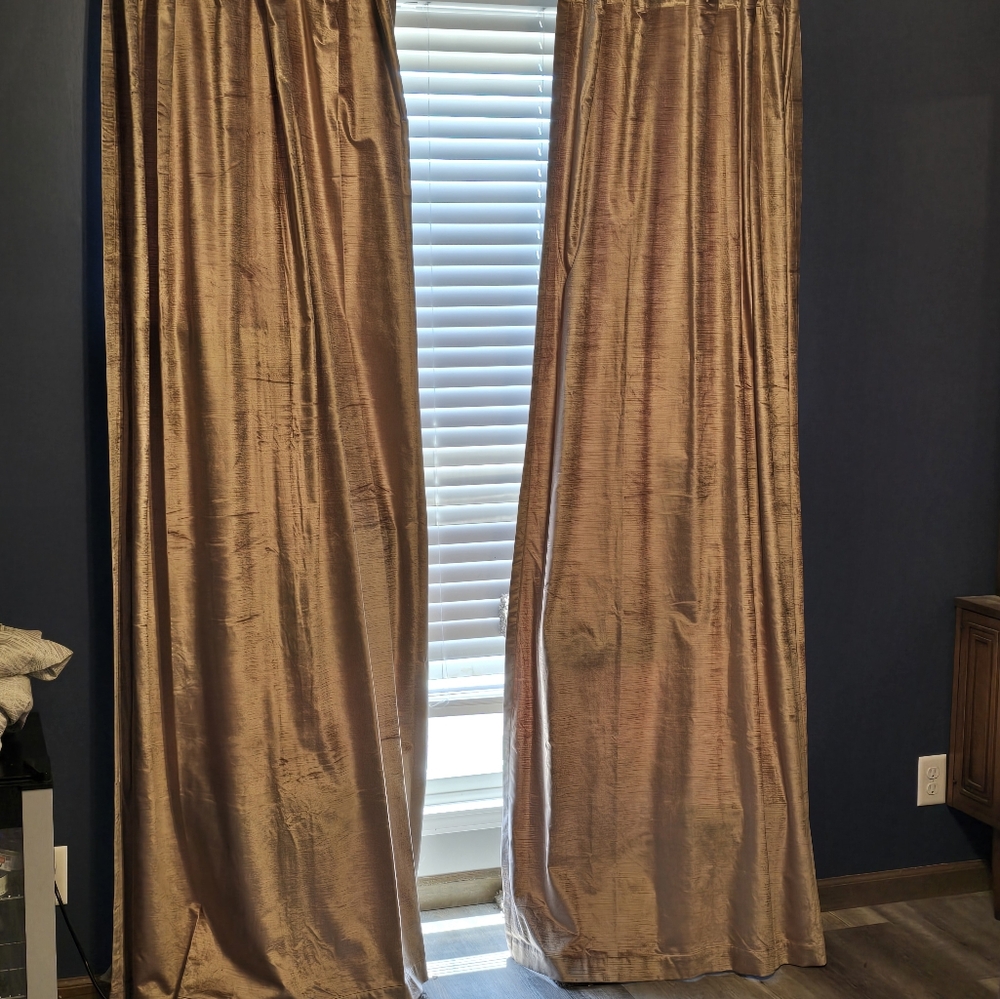 West Elm Velvet Curtain Pair - Taupe - 48 x 84